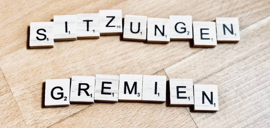 Schriftzug "Sitzungen Gremien" Schriftzug "Sitzungen Gremien"