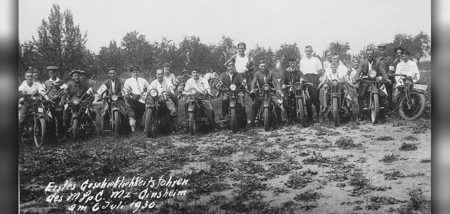 Erstes Geschicklichkeitsfahren Motor Sport Club Ginsheim 1929
