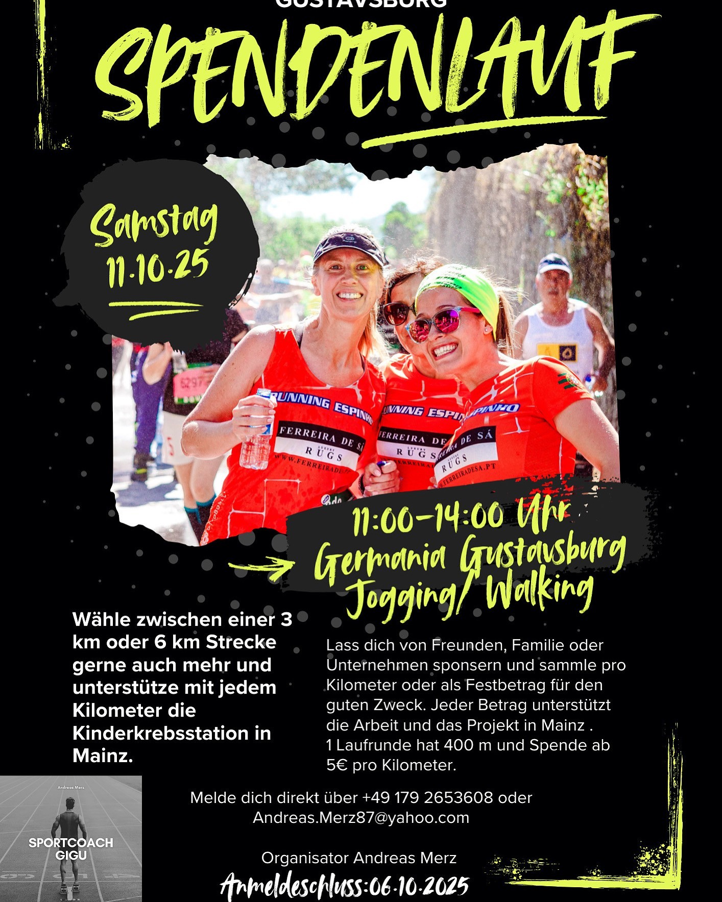 Plakat für Spendenlauf