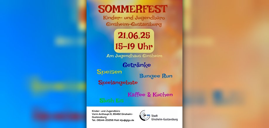 Plakat: Sommerfest Kinder- und Jugendbüro Plakat Sommerfest Jugendhaus