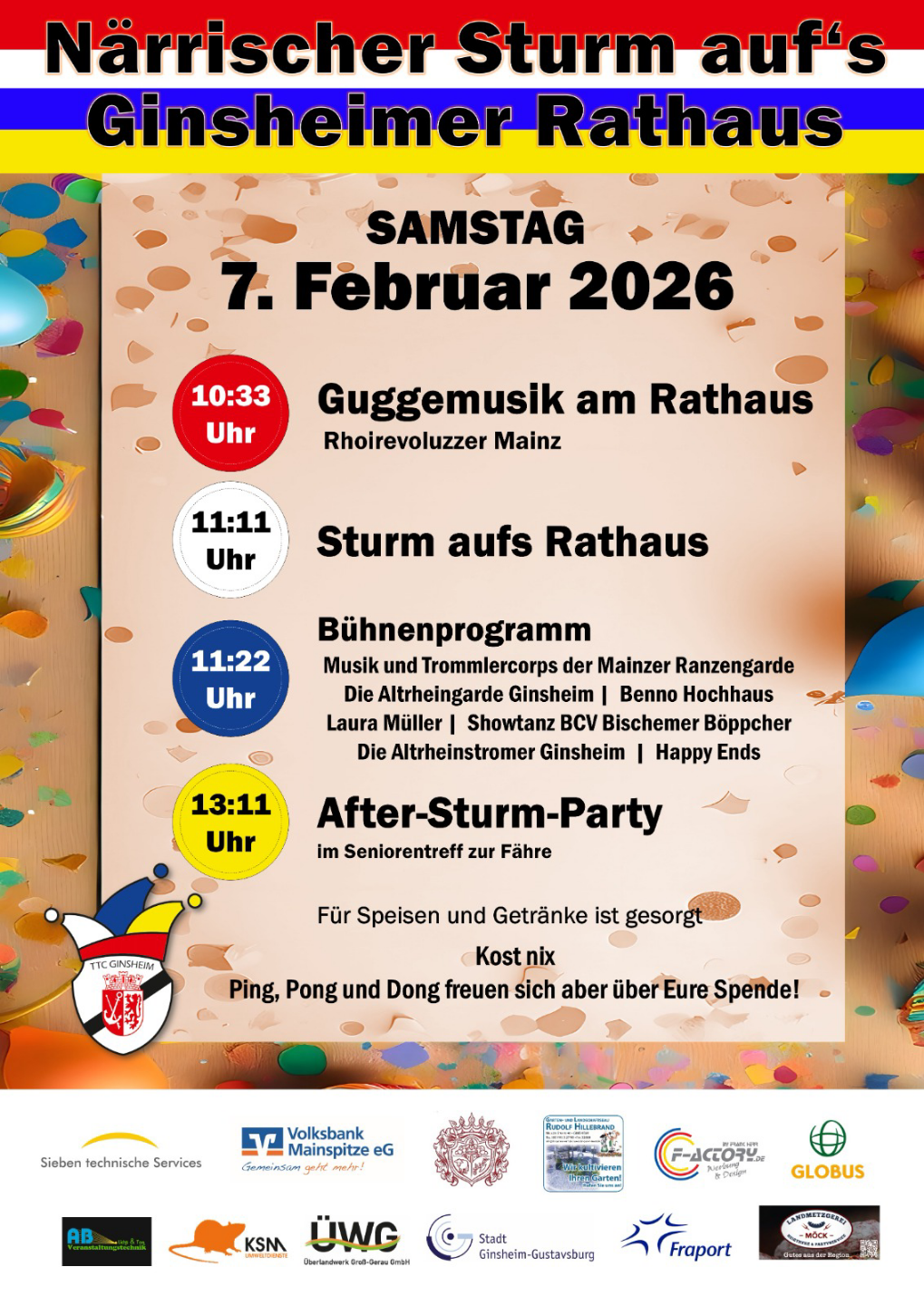 Plakat: Närrischer Rathaussturm 2026