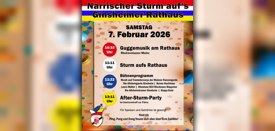 Plakat: Närrischer Rathaussturm 2026