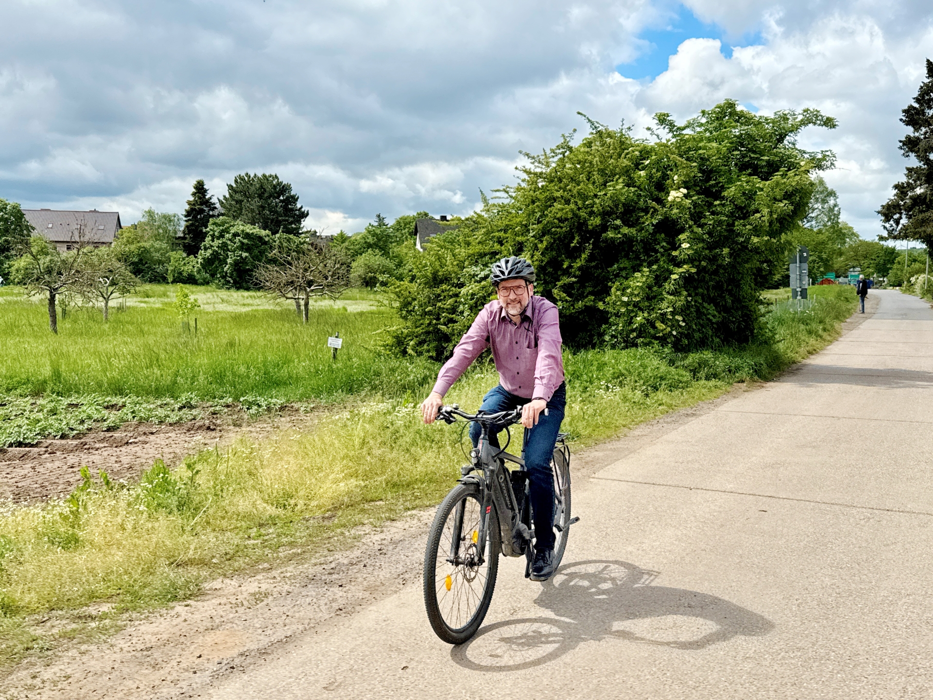 Bürgermeister Thorsten Siehr auf dem Fahrrad