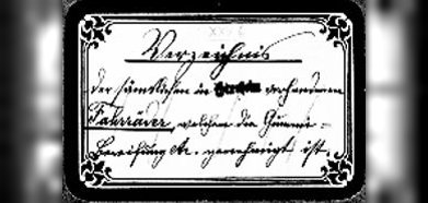 Registerheft: Fahrräder mit genehmigter Gummibereifung in Ginsheim Registerheft: Fahrräder mit genehmigter Gummibereifung in Ginsheim