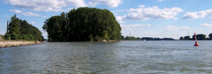 Großrhein zwischen Ginsheim und Gustavsburg mit Blick auf die Insel Nonnenaue