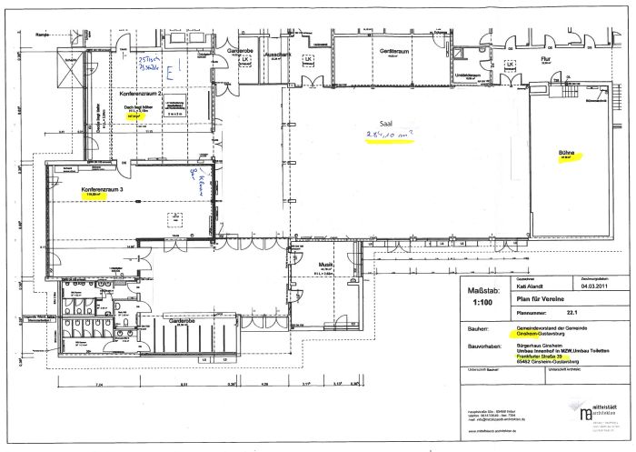 Flächenplan Bürgerhaus Ginsheim