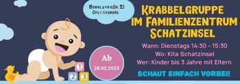 Plakat: Ankündigung Krabbelgruppe Familienzentrum